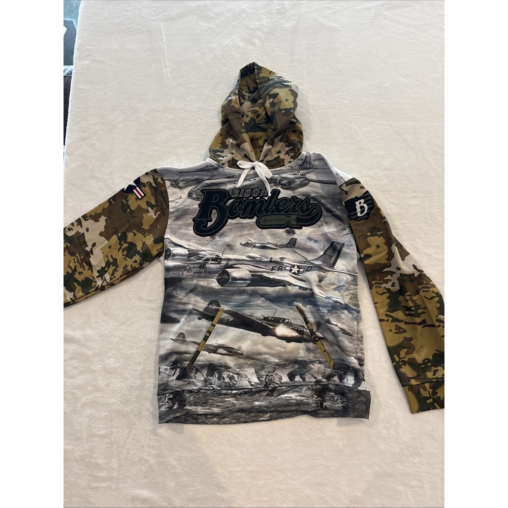 Texas Bison Bombers Baseball, Custom Fleece Pullover Hoodie, Very Rare,